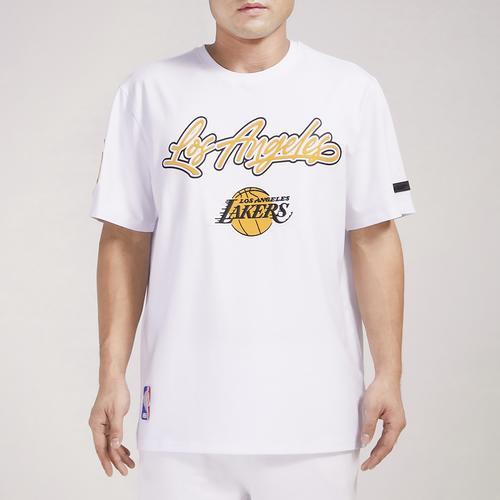 Pro Standard Mens Lakers Short Sleeve T-Shirt - Yellow/White Product Image