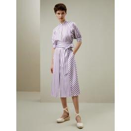 Lavender Striped Silk Shirtdress Product Image