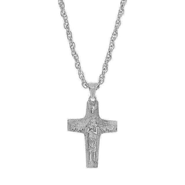 Symbols of Faith Silver-Tone Pope Francis Necklace, Womens, Silver Tone Product Image