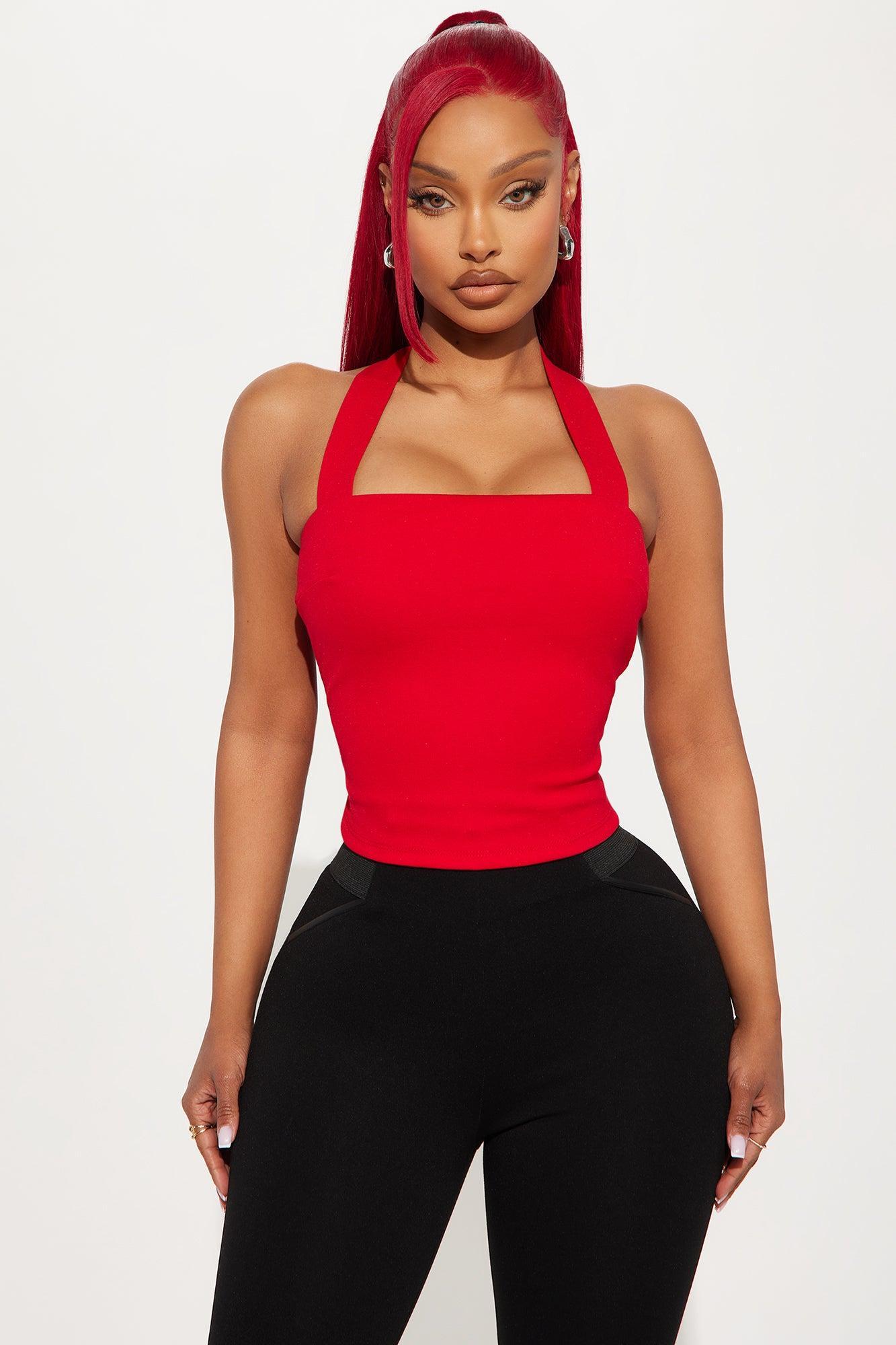 Tyra Halter Top - Red Product Image