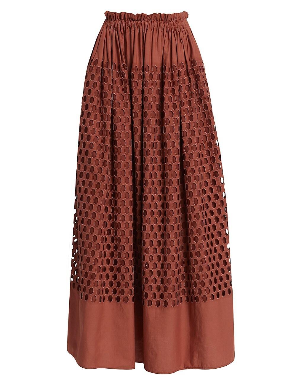 Womens Flora Eyelet Maxi Skirt Product Image