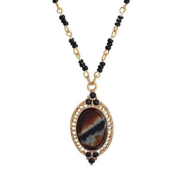 1928 Gold Tone Simulated Tiger Eye Necklace, Womens, Brown Product Image