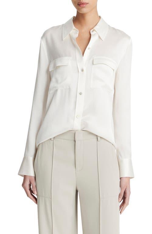 Vince Chest Pocket Satin Shirt Product Image