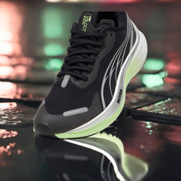 PUMA Velocity NITROâ¢ 3 GORE-TEXÂ® Women's Running Shoes in Black/Silver/Fizzy Apple Product Image