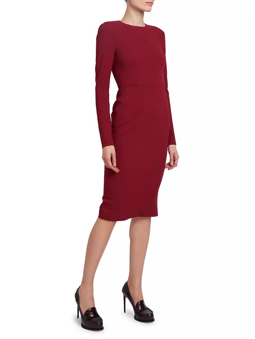 Stretch Wool Long-Sleeve Sheath Dress Product Image