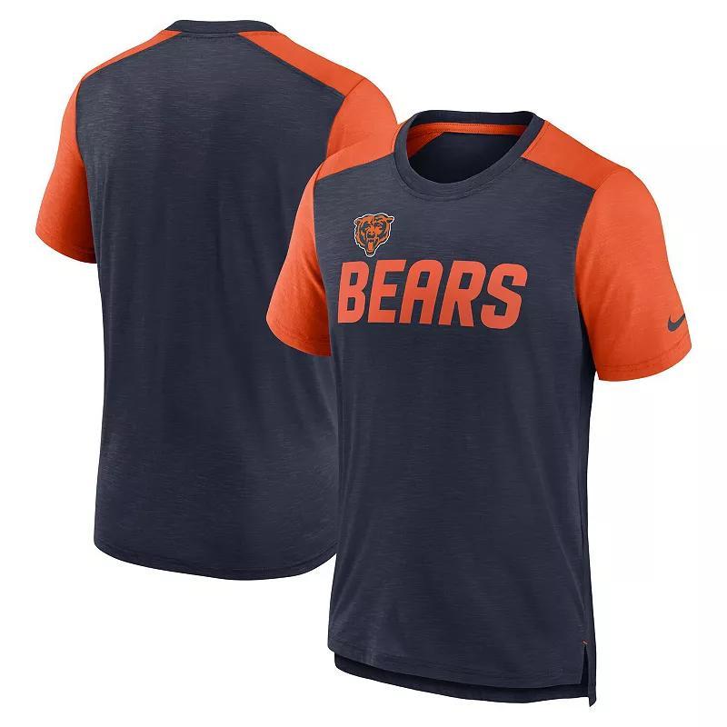 Mens Nike Heathered Brown/Heathered Orange Cleveland Browns Color Block Team Name T-Shirt Product Image