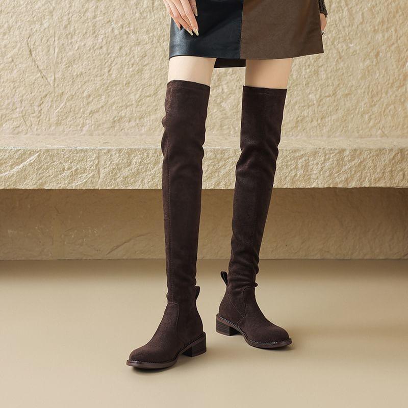 Faux Suede Over The Knee Boots Product Image