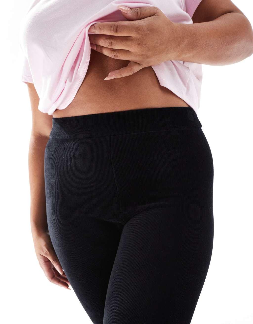 Yours corduroy leggings in black Product Image