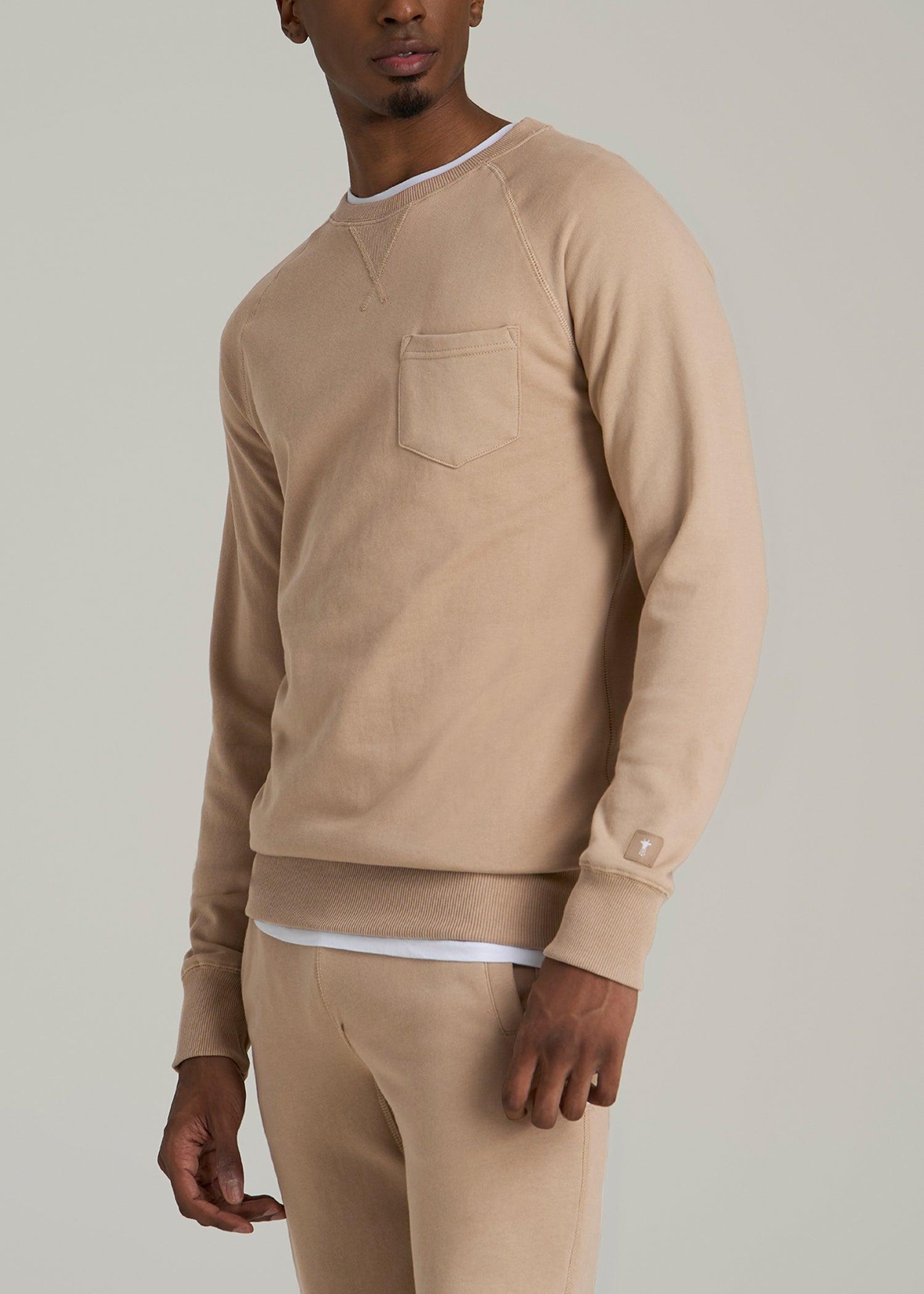 Wearever 2.0 French Terry Crewneck Sweatshirt for Tall Men in Light Camel Product Image