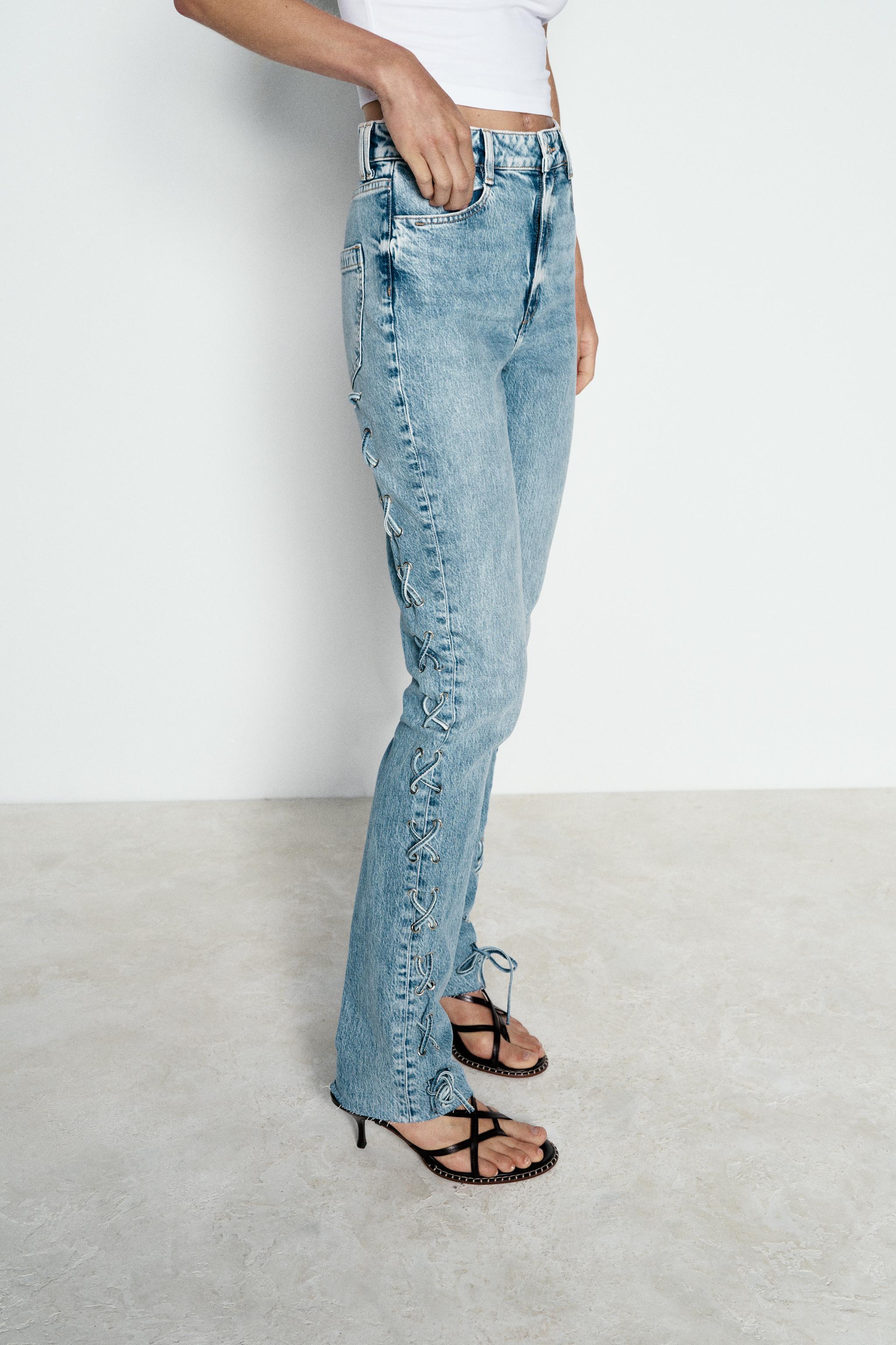 SLIM JEANS WITH SIDE LACING Z1975 Product Image