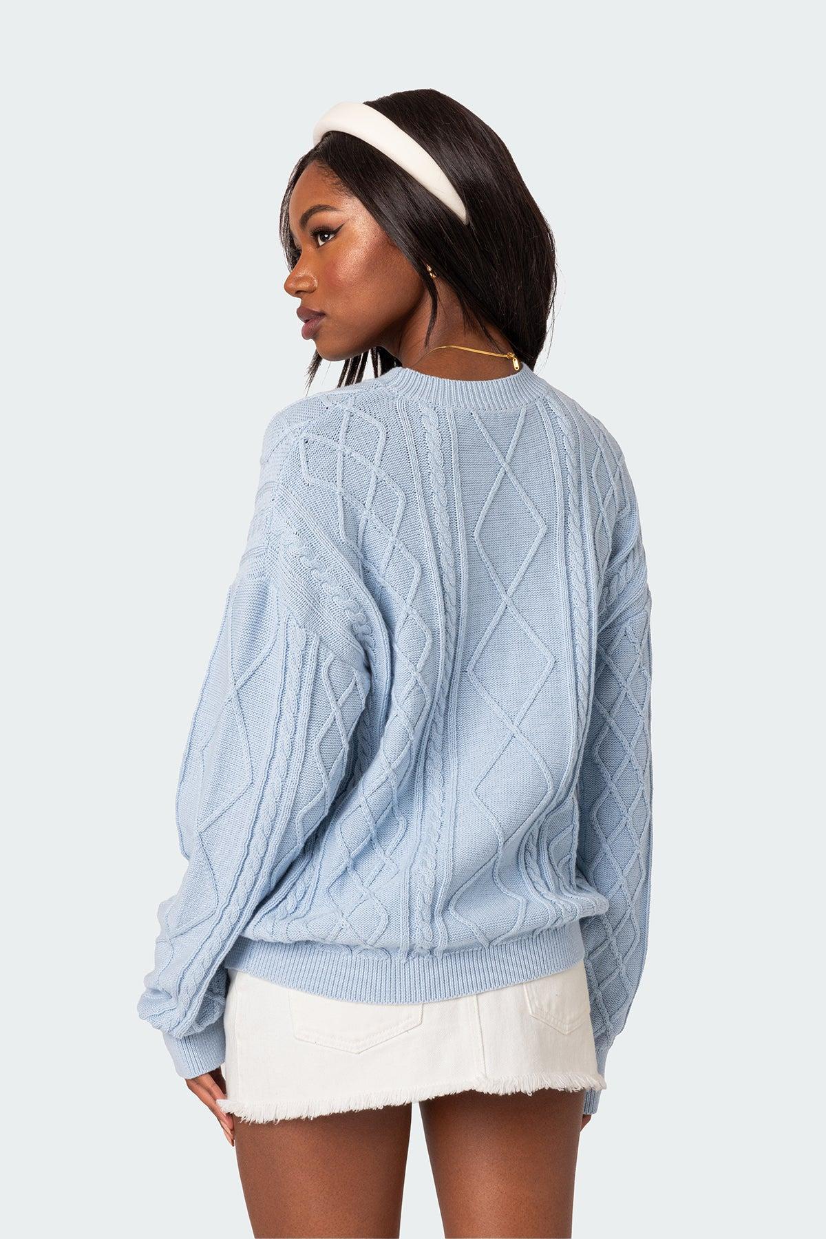 Jessy Cable Knit Oversized Sweater Product Image