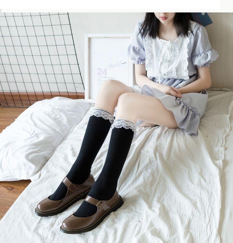 Lace Trim Knee-High Socks Product Image