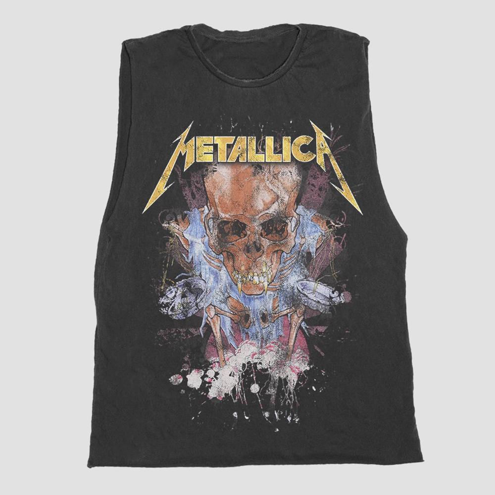 Mens Metallica Skull Muscle Graphic Tank Top - Black Product Image