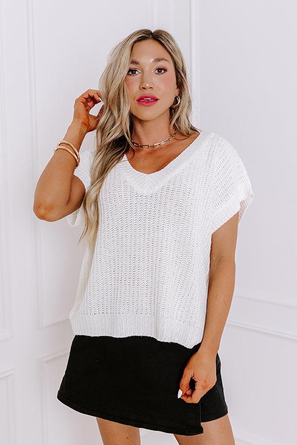 Sunny Smiles Knit Top in Ivory Product Image