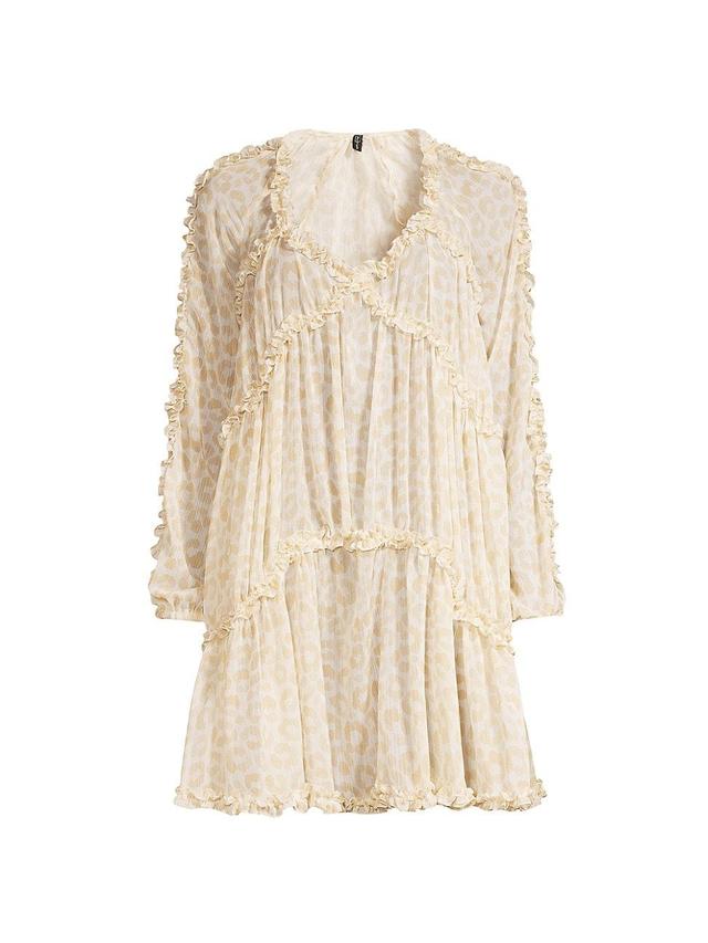 Womens Chiffon Kaftan-Style Minidress Product Image