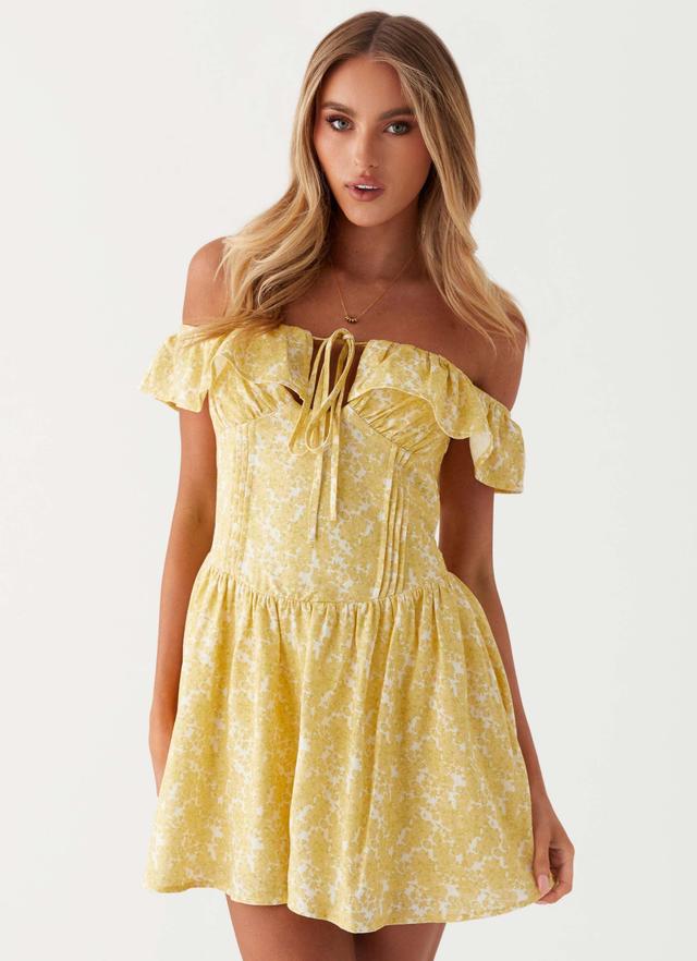 Tarryn Mini Dress - Yellow Floral Product Image