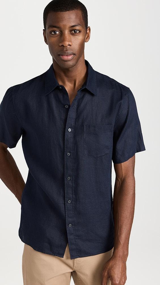 Vince Linen Short Sleeve Shirt | Shopbop Product Image