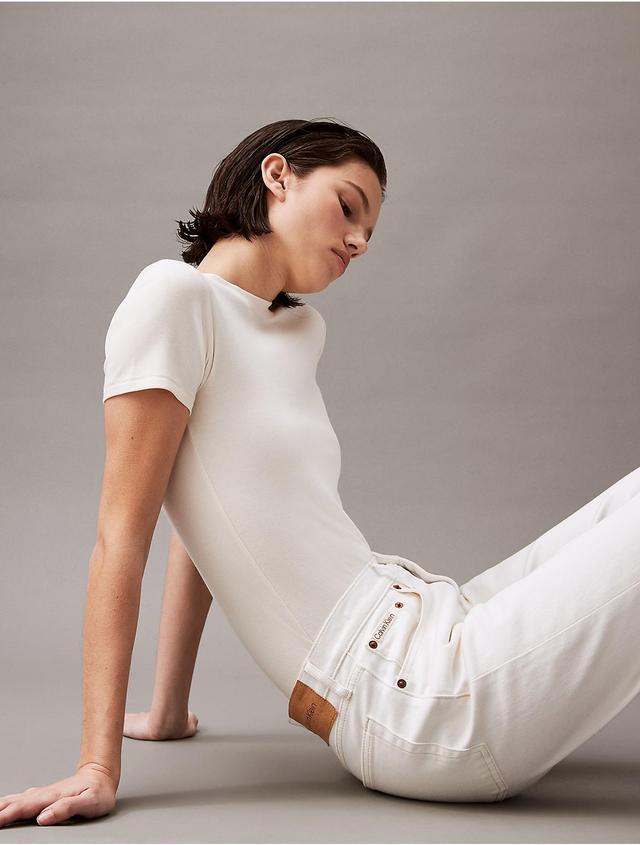 Calvin Klein Womens Soft Cotton Tee - White - L Product Image