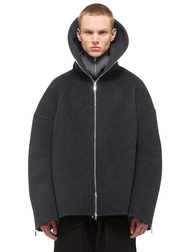 Mens Wool Hooded Coat Product Image