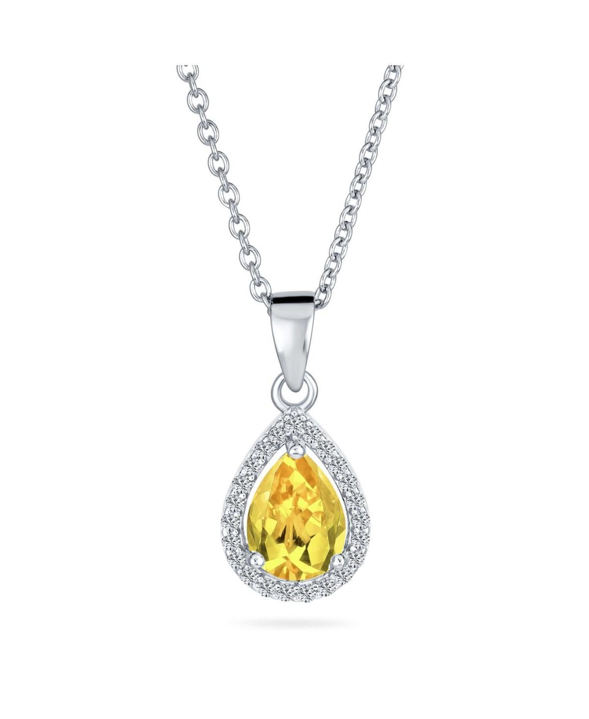 Bling Jewelry Cubic Zirconia Traditional Classic Large Cz Teardrop Solitaire Pendant Necklace For Women .925 Sterling Silver Product Image