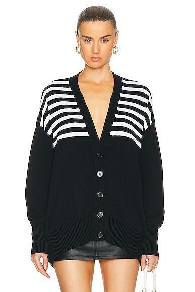 Givenchy V Neck Cardigan in Black Product Image