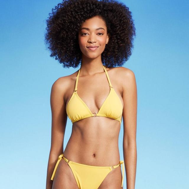 Womens Ring Front Triangle Bikini Top - Shade & Shore Yellow XS Product Image