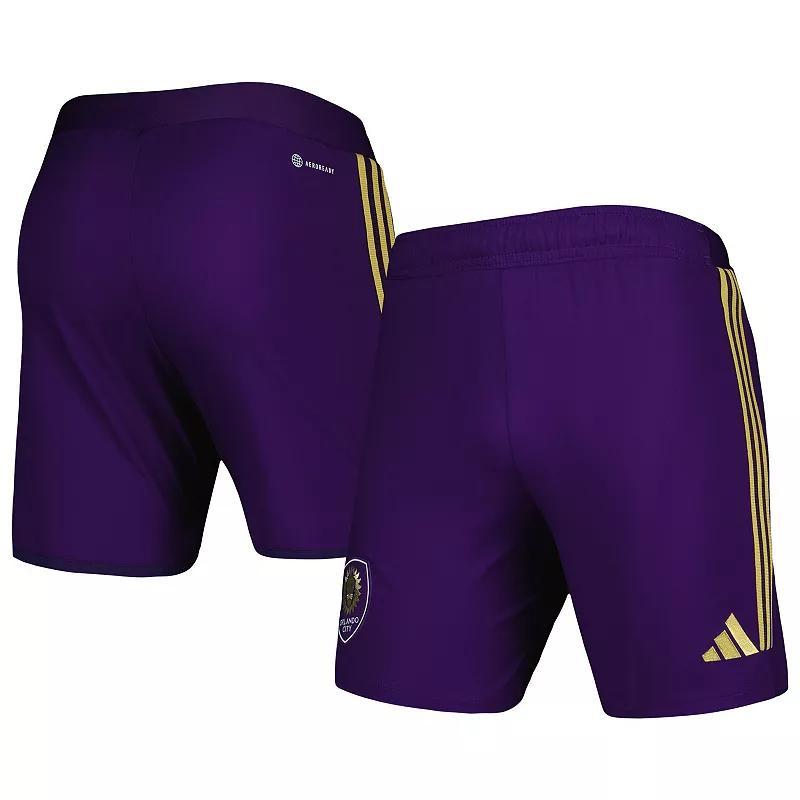 Mens adidas Purple Orlando City SC 2023 Away AEROREADY Authentic Shorts Product Image