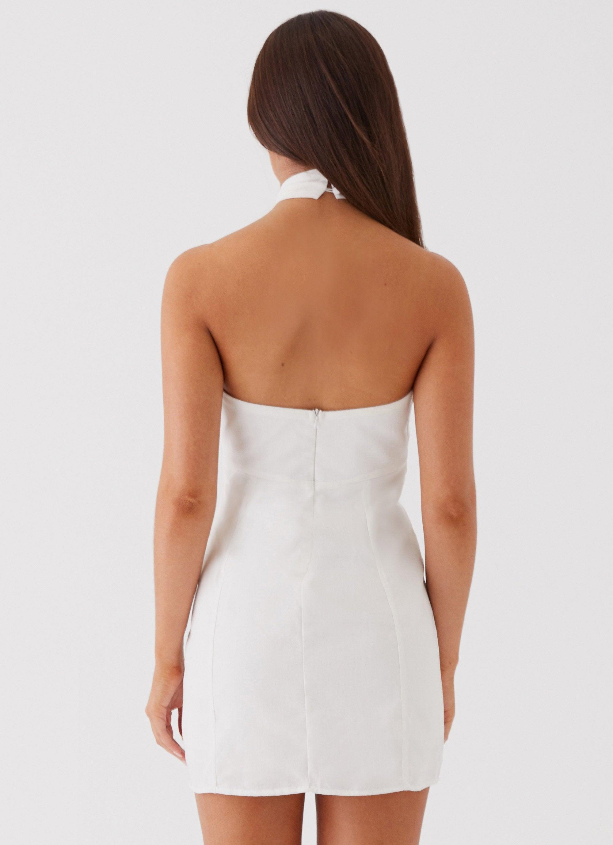 Sabine Linen Mini Dress - White Product Image