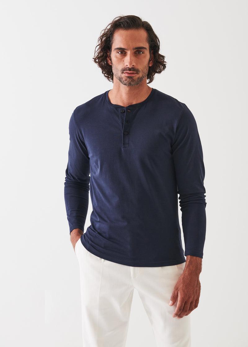 PATRICK ASSARAF PIMA COTTON STRETCH HENLEY Male Product Image