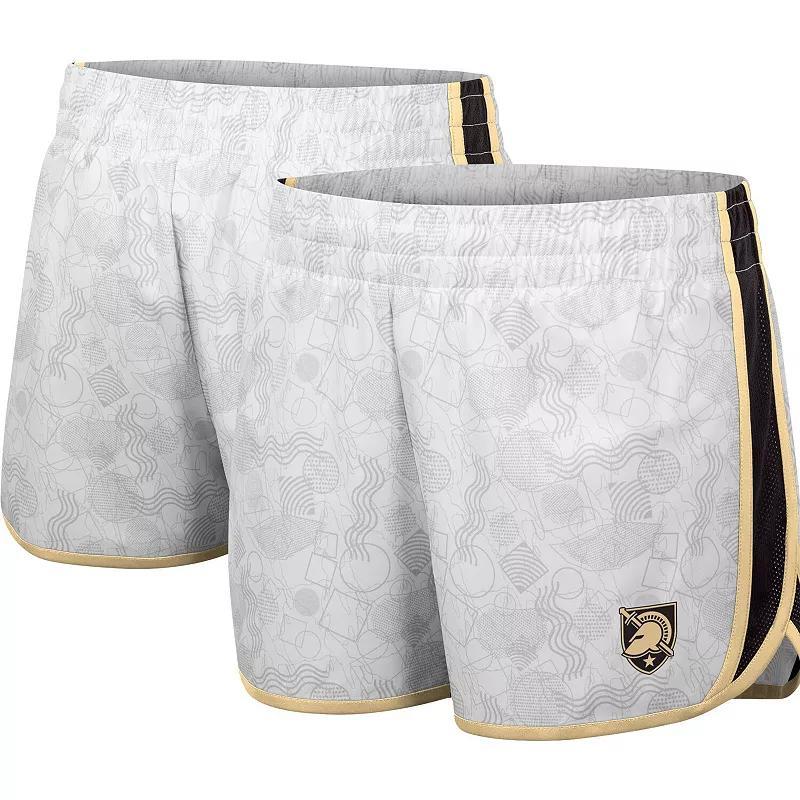 Womens Colosseum White and Black Army Black Knights The Plastics Geo Print Shorts - White Product Image