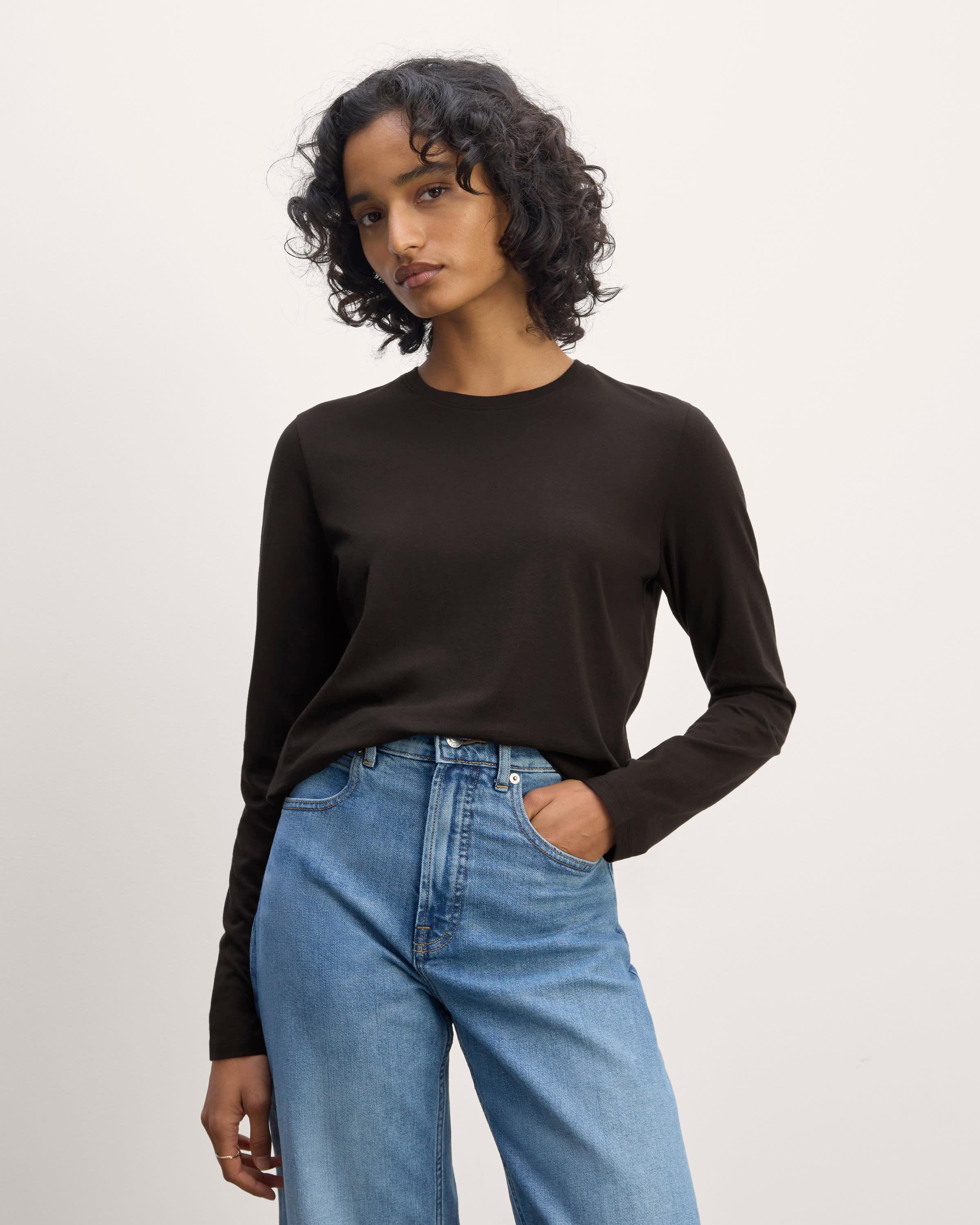 Womens Slim Long-Sleeve Crew in Essential Cotton Sweater by Everlane Product Image