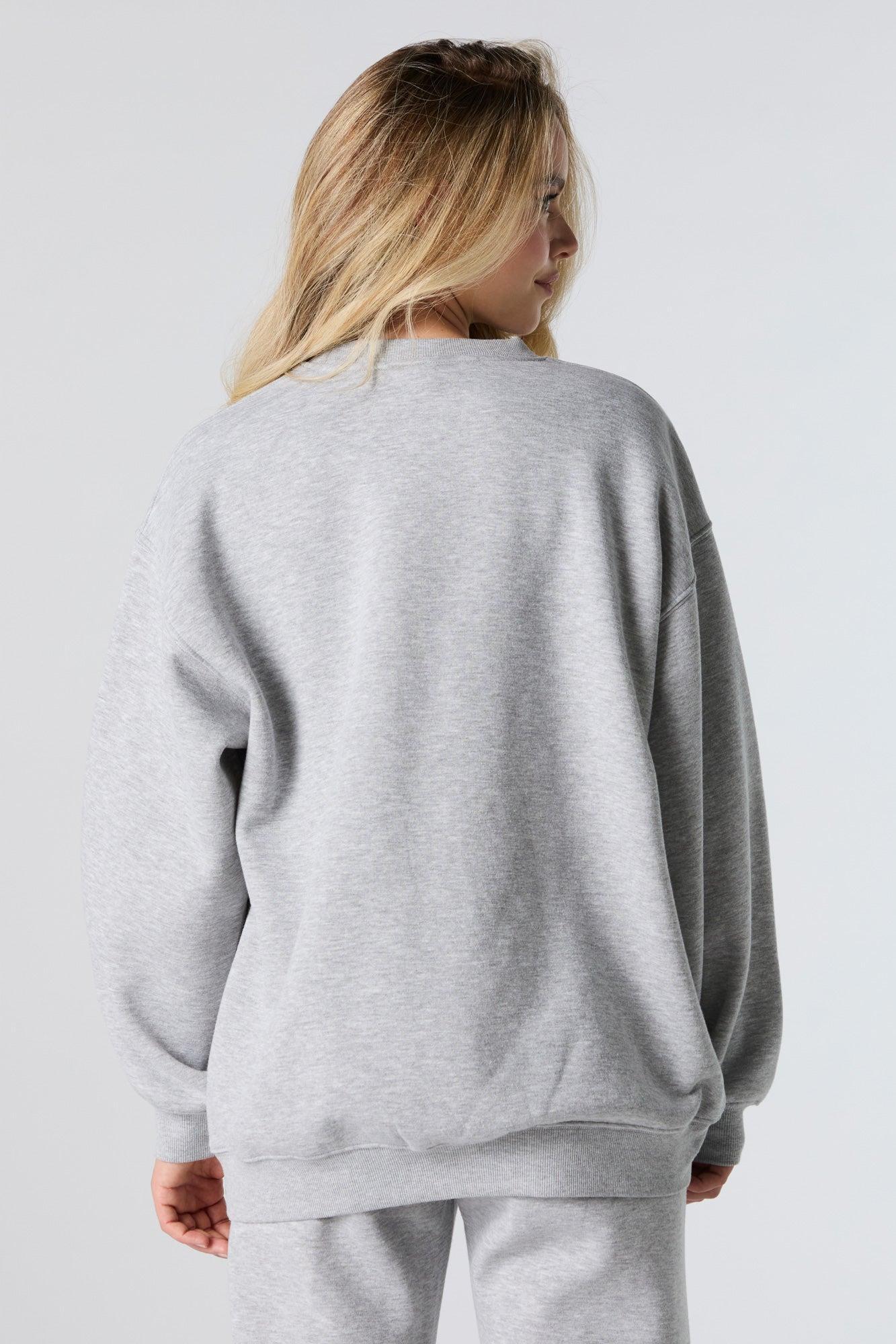 Oversized Graphic Fleece Sweatshirt Female Product Image