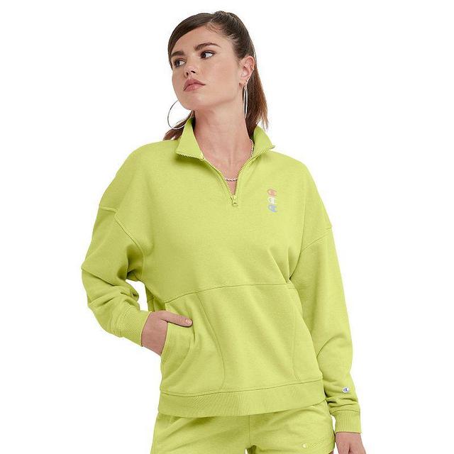 Womens Champion Campus French Terry Quarter-Zip Pullover Frozen Green Product Image