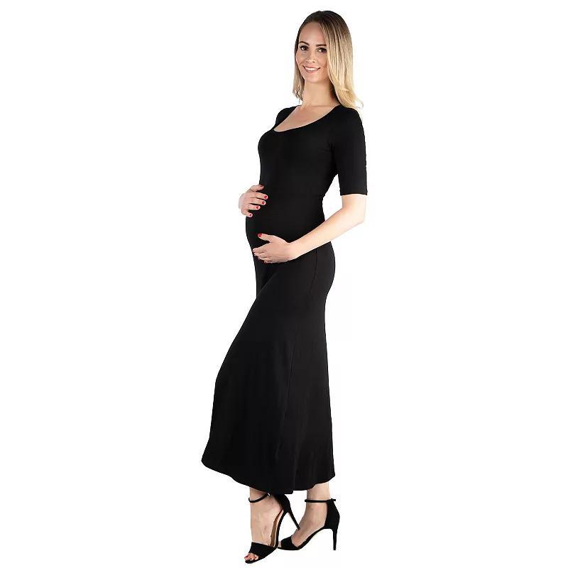 Maternity 24Seven Comfort Apparel Casual Maxi Dress, Womens Product Image