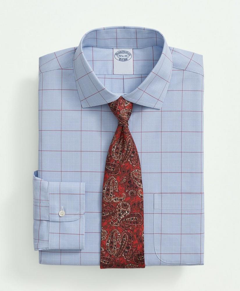 Stretch Big & Tall Supima® Cotton Non-Iron Poplin English Spread Collar, Glen Plaid Dress Shirt Product Image