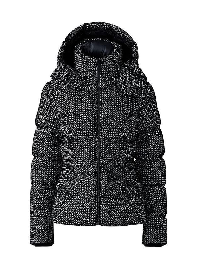 Womens Madalyn Flocked Medium Down Jacket Product Image