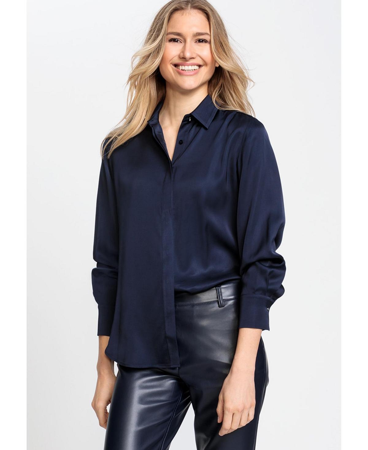 Women's Long Sleeve Satin Effect Shirt Product Image