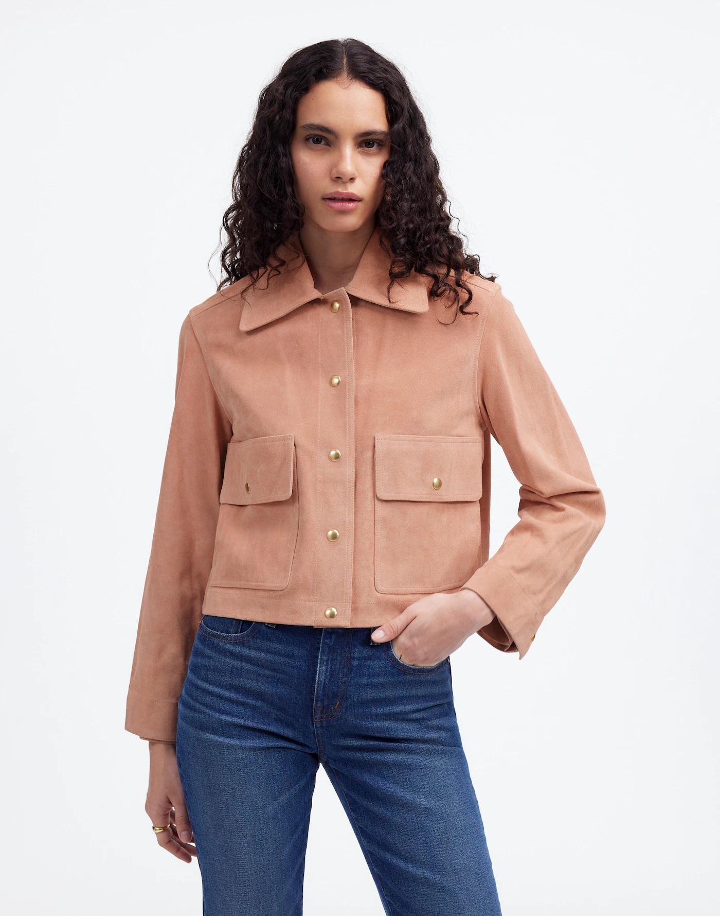 Crop Chore Jacket in Suede Product Image