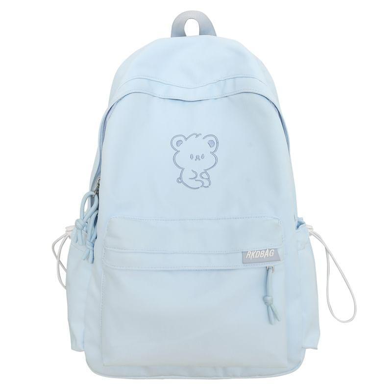 Bear Embroidered Nylon Backpack Product Image