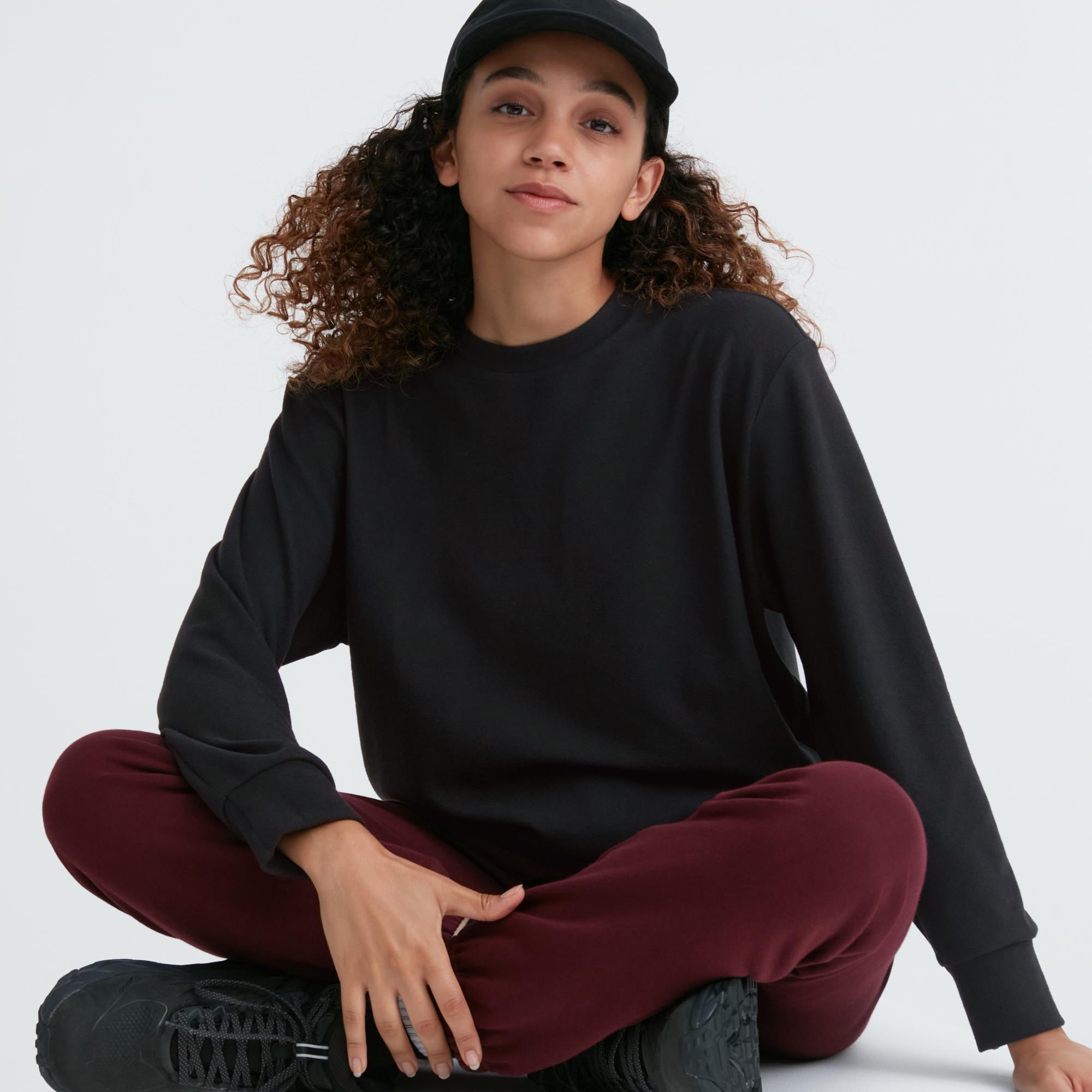 UNIQLO US Women's Soft Knitted Fleece Crew Neck Long-Sleeve T-Shirt Black 2XS UNIQLO US  2XS  female Product Image