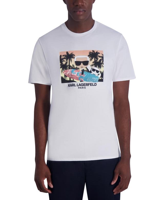 Karl Lagerfeld Paris Mens Surfer Cat Karl Graphic T-Shirt Product Image