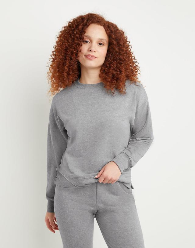 Womens Hanes Originals French Terry Sweatshirt Concrete Pe Grey Product Image