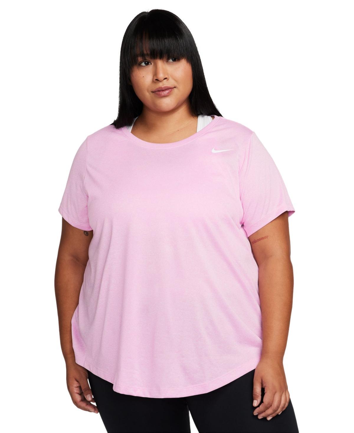 Nike Plus Size Active Dri-fit Womens Short-Sleeve Logo T-Shirt - Black Product Image