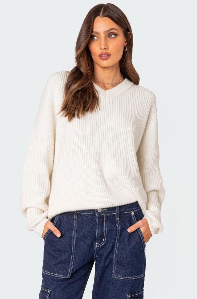 Denny Oversized V Neck Sweater Product Image