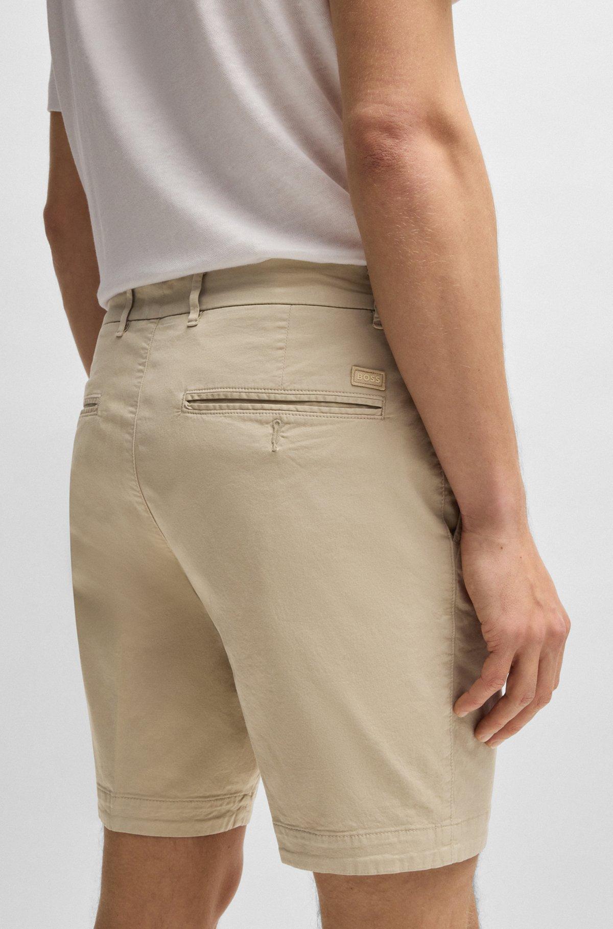 Slim-fit shorts in stretch-cotton twill Product Image