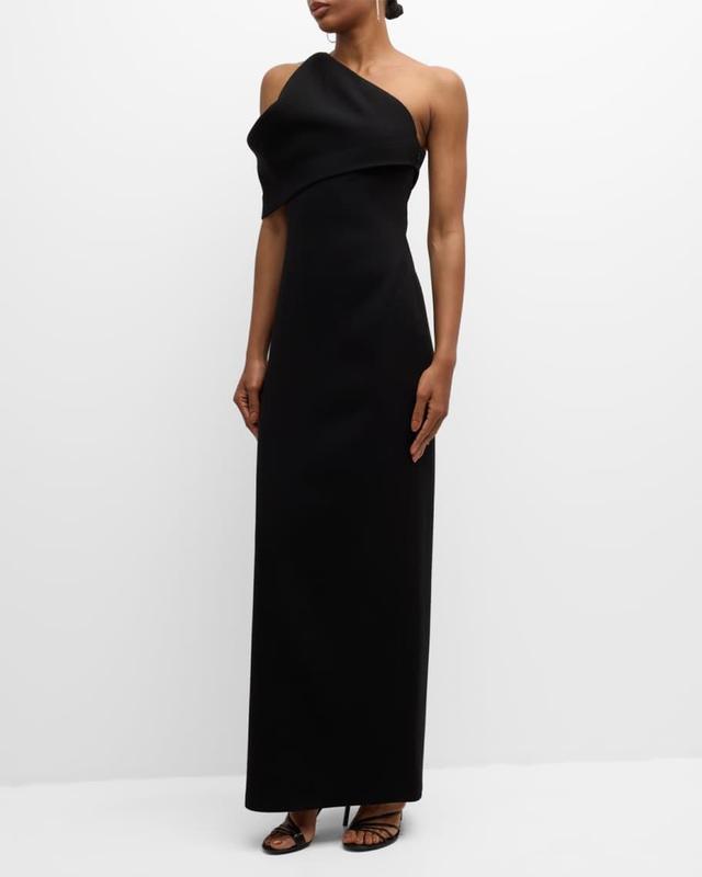 The Romee Draped One-Shoulder Column Gown Product Image