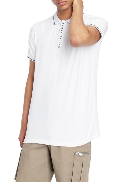 Armani Exchange Slim Fit Zipper Logo Short Sleeve Polo Shirt Product Image