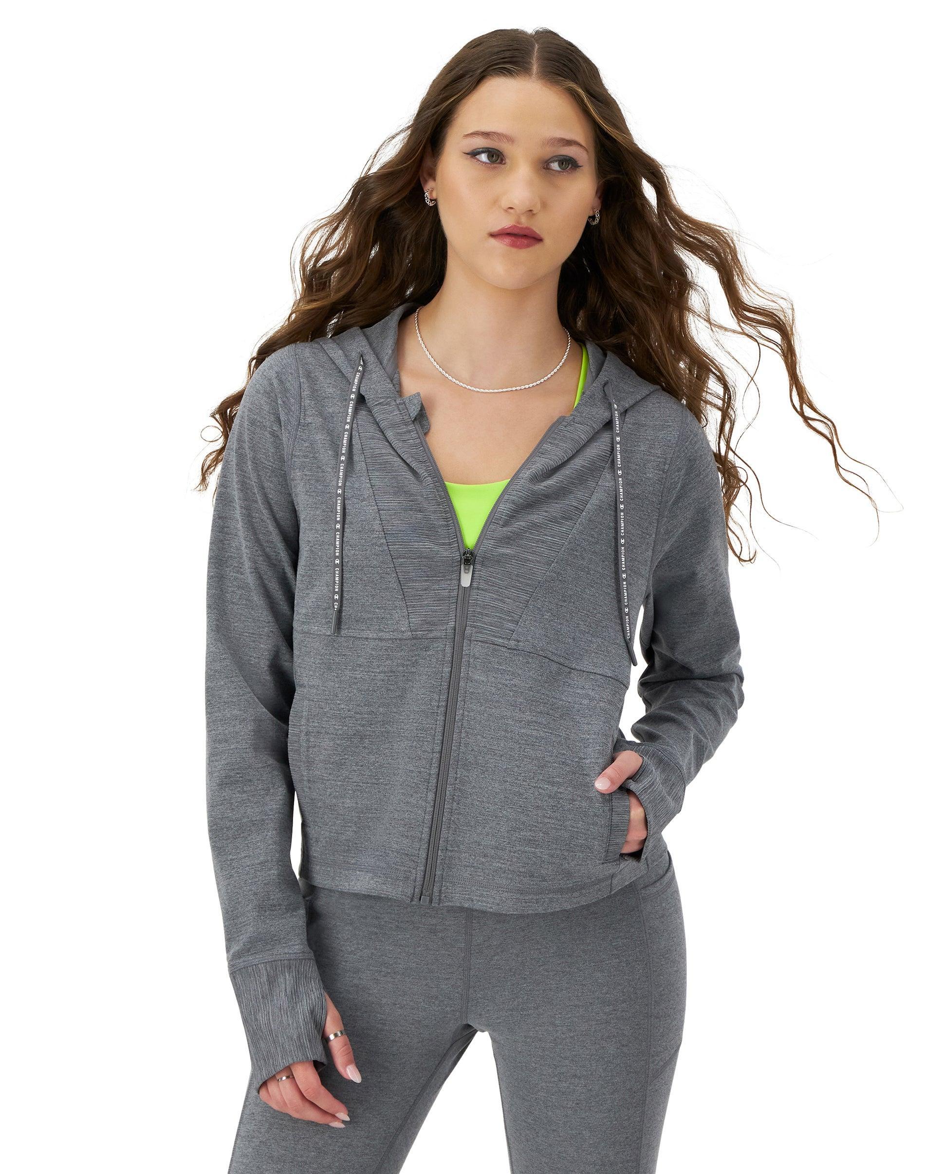 Womens Champion Soft Touch Zip-Up Hoodie Jacket, C Logo Ebony Heather S Product Image