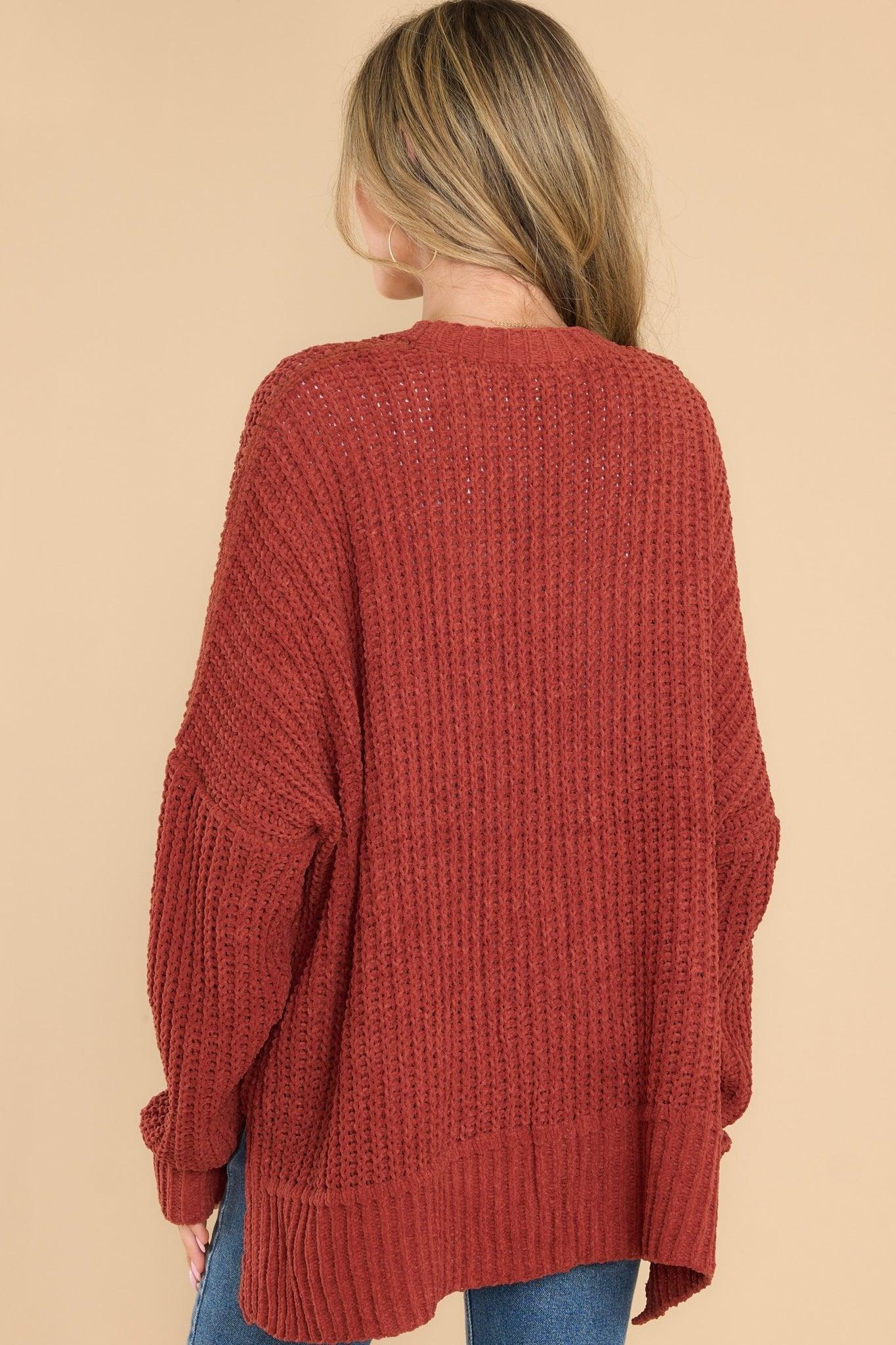 Moving On Up Rust Cardigan Orange Product Image