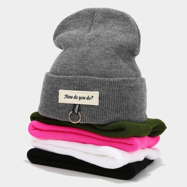 Lettering Applique Beanie Product Image